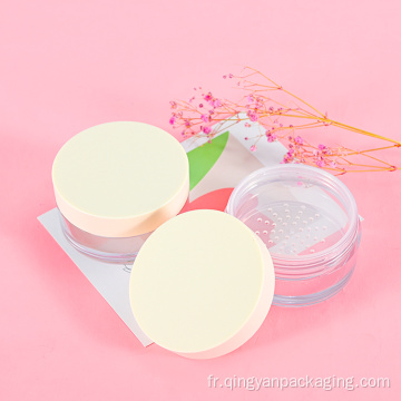 Conteneur en poudre ronde cosmétique en plastique